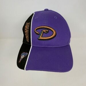Rare Arizona Diamondbacks Baseball Hat‎ Purple Black Embroidered Logo Strap Back